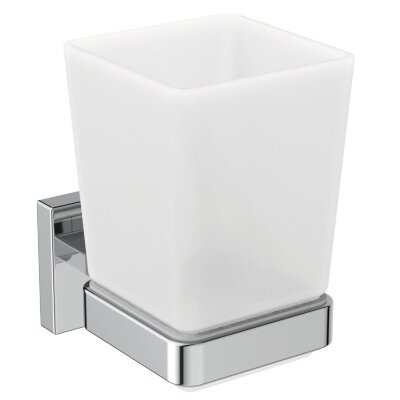 Стакан с держателем Ideal Standard IOM SQUARE E2204AA матовое стекло, с крепежом